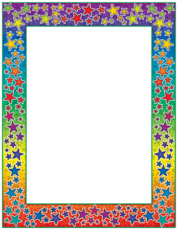 Scholastic Colorful Design Paper, Rainbow Stars, 8 1/2" x 11", Pack Of 50