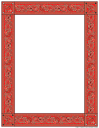 Scholastic Colorful Design Paper, Red Bandanna, 8 1/2" x 11", Pack Of 50