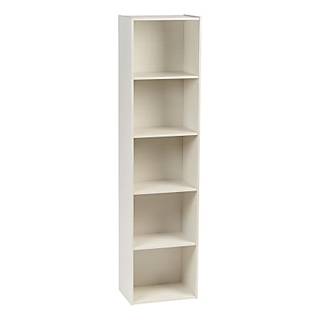 IRIS 67"H 5-Tier Bookcase, White