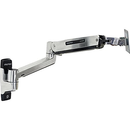 Ergotron Mounting Arm for Flat Panel Display, All-in-One Computer - Polished Aluminum - Height Adjustable - 46" Screen Support - 30 lb Load Capacity - 75 x 75, 100 x 100, 200 x 100, 200 x 200, 400 x 200, 400 x 300, 400 x 400 - VESA Mount Compatible