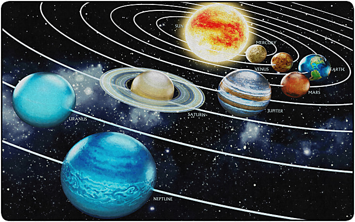 Flagship Carpets Traveling The Solar System Area Rug,