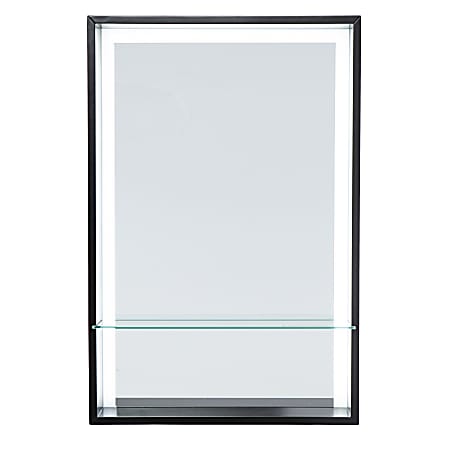 SEI Wervin Lighted Mirror With Shelf, 45-3/4” x 35-1/4”, Black