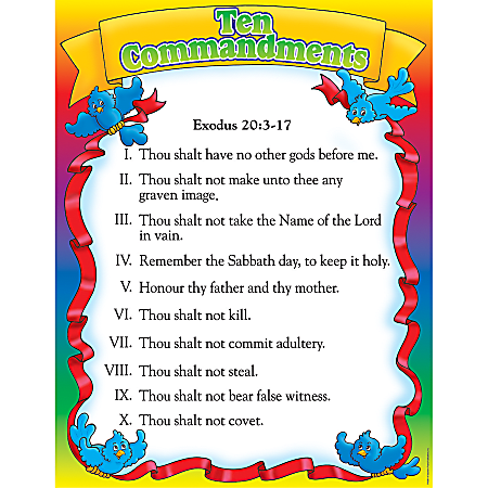 Scholastic Practice Chart, Ten Commandments, 17