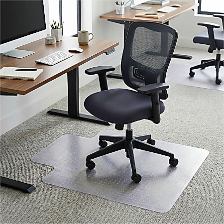 Lorell® Economy Studded Chair Mat, 45" x 53", Wide Lip
