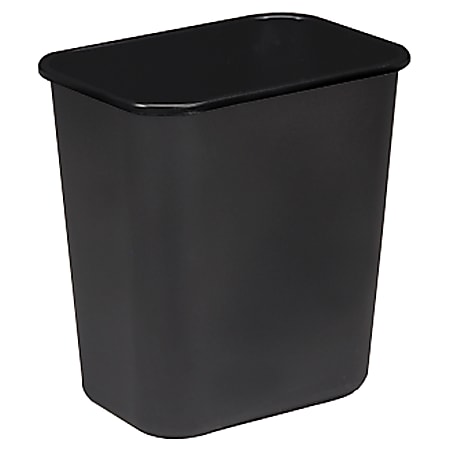 Sparco Rectangular Wastebasket, 7 Gallons, 15" x 14 1/2", Black