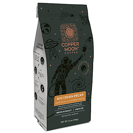 Copper Moon® Coffee Ground Coffee, Southern Pecan, 12 Oz Per Bag