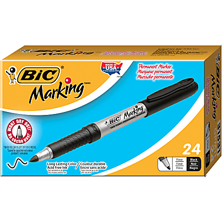 BIC Mark-It Fine Point Permanent Markers, Fine Point, Silver