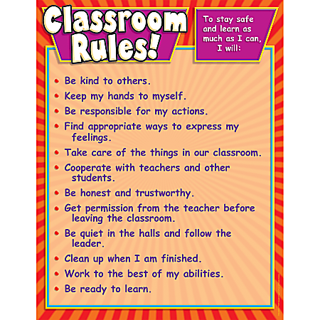 Scholastic Practice Chart, Classroom Rules, 17" x 22"