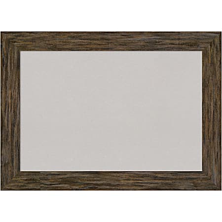 Amanti Art Rectangular Non-Magnetic Cork Bulletin Board, Gray, 43” x 31”, Fencepost Brown Wood Frame