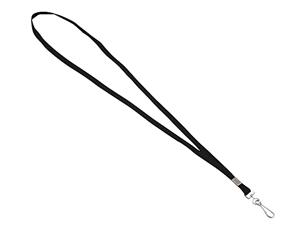 Advantus Metal Clasp Lanyard, 36" Length, Black, Box Of 100