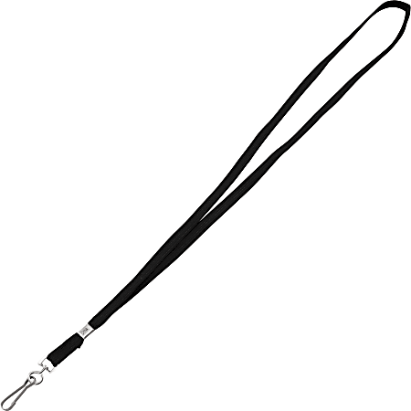 Advantus Metal Clasp Lanyard, 36" Length, Black, Box Of 100