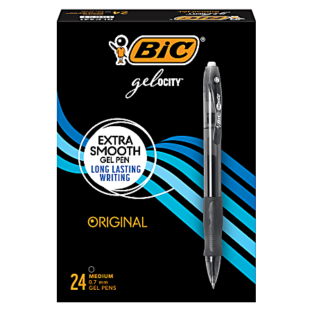 BIC® Gel-ocity Retractable Gel Pens, Medium Point, 0.7