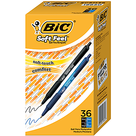 BIC® SoftFeel Retractable Ballpoint Pens, Medium Point, 1.0