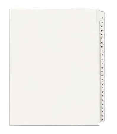 Avery® Allstate®-Style Collated Legal Exhibit Dividers, 8 1/2" x 11", White Dividers/White Tabs, A–Z, Pack Of 26 Tabs