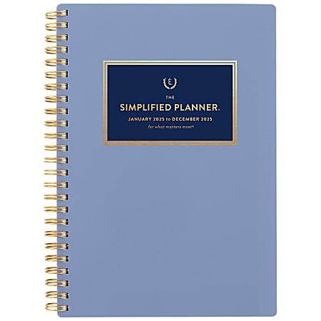 2025 Simplified by Emily Ley for AT-A-GLANCE® Weekly/Monthly Planner, 5-1/2" x 8-1/2", French Blue, January To December, EL36-200