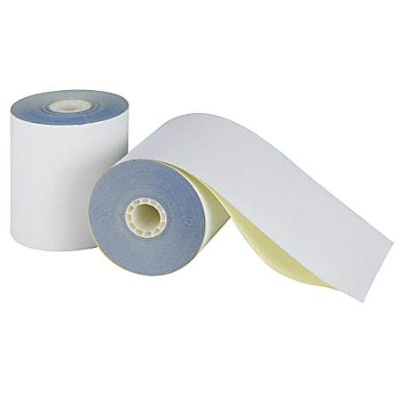 Office Depot® Brand 2-Ply Paper Rolls, 3-1/4" x 96', Canary/White, Carton Of 60