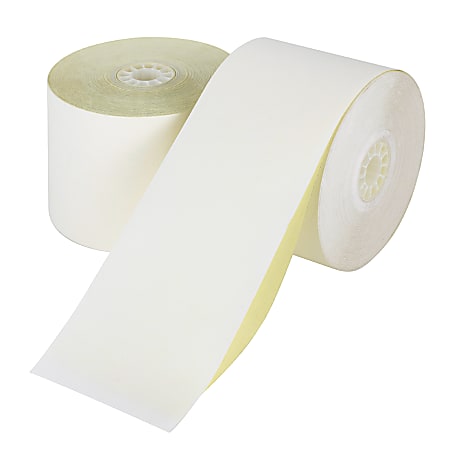 Office Depot® Brand 2-Ply Paper Rolls, 2 1/4" x 100', Canary/White, Carton Of 50