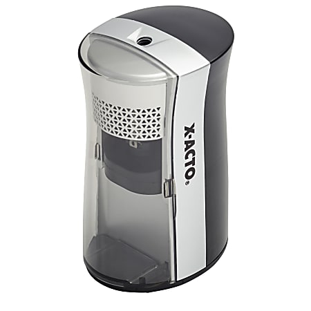 X-ACTO® Inspire+ Battery-Powered Desktop Pencil Sharpener, Black/Silver