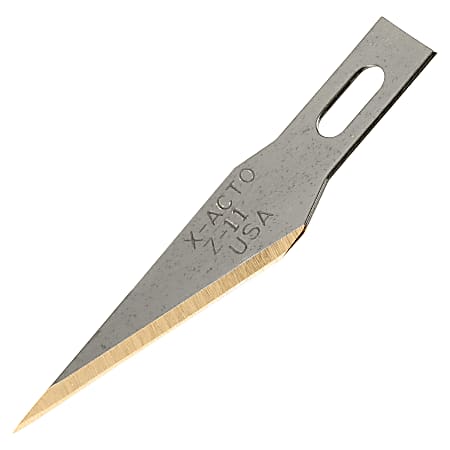X-ACTO Z Series Light-Weight Precision Knife, No 11, 4-7/8 in L, Stainless  Steel Blade, Aluminum Handle, Silver, Gold Hue