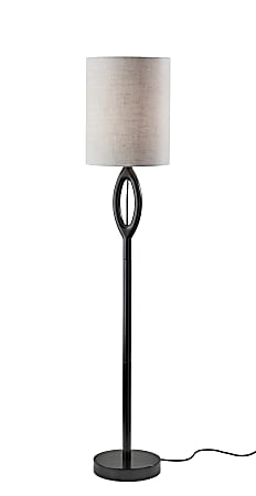 Adesso Mayfair Floor Lamp, 61”H, Light Textured Gray