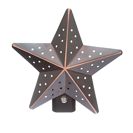 Westek Tin Star Night Light, 1-1/2" x 2-9/16" x 2-9/16", Bronze, Total Qty 1
