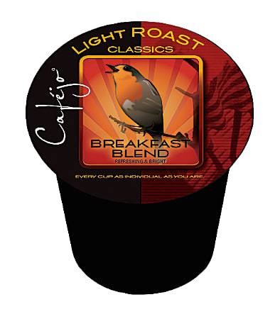Cafejo® Breakfast Blend Single-Serve Coffee Pods, 0.5 Oz, Carton Of 24