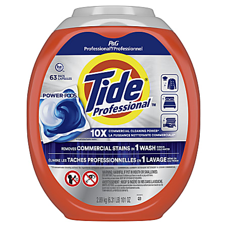 Tide Professional Commercial Power PODS Laundry Detergent, 63 PODS Per Pack
