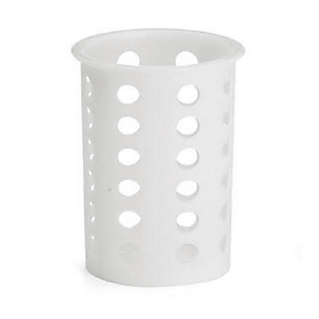 Tablecraft Plastic Flatware Cylinder, 4-1/2", White
