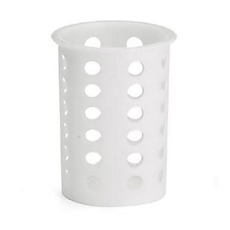 Tablecraft Plastic Flatware Cylinder, 4-1/2", White