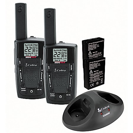 Cobra® microTALK® LI4900-2WXVP GMRS/FRS 2-Way Radio Value Pack, Black, Set Of 2 Radios
