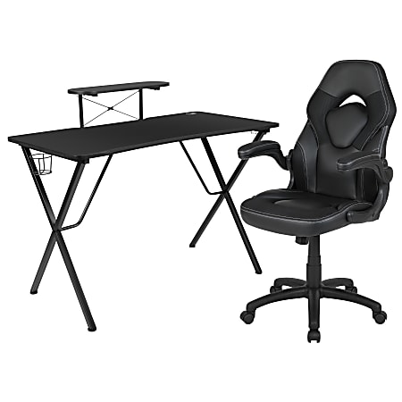Flash Furniture Gaming Desk And Racing Chair Set With Cup Holder