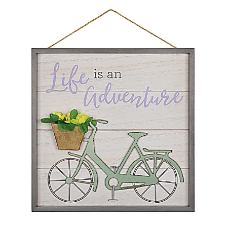 Amscan Life Is An Adventure Spring Hanging Sign, 11-3/4" x 11-3/4", Multicolor