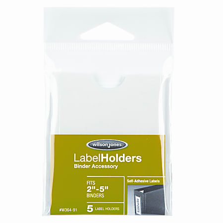 Wilson Jones® Label Holders For 2"-5" Binders, Pack Of 5