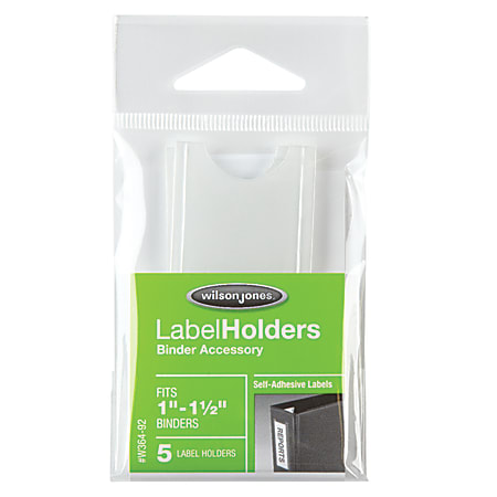 Wilson Jones® Label Holders For 1"-1 1/2" Binders, Pack Of 5