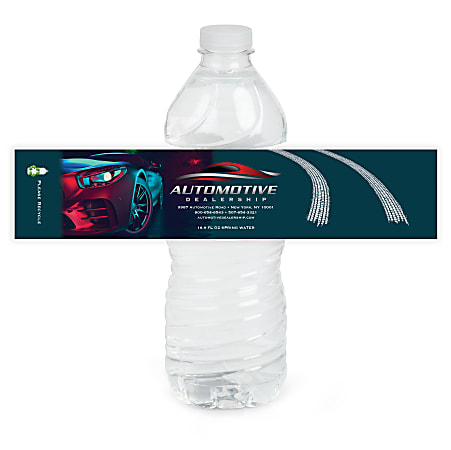 Custom Printed Full Color Water Bottle Labels 3 x 8 34 Rectangle Box Of 125  Labels - Office Depot