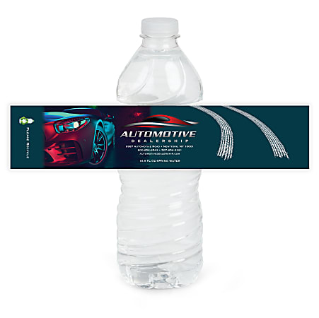 Custom Printed Full Color Water Bottle Labels 1 34 x 8 14 Rectangle Box Of  125 Labels - Office Depot