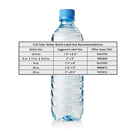 Custom Printed Full Color Water Bottle Labels 1 34 x 8 14 Rectangle Box ...