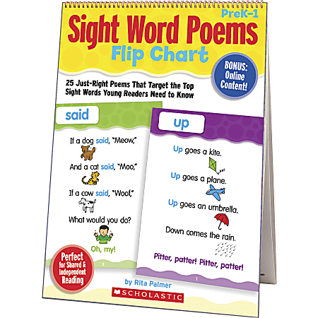Scholastic Sight Word Poems Flip Chart - Theme/Subject: Fun - Skill Learning: Sight Words, Poetry, Word Recognition, Rhyming, Automaticity - 1 Each