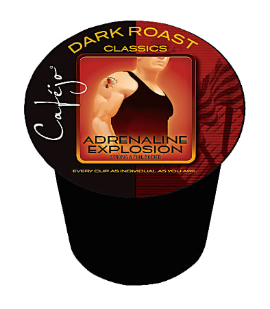 Cafejo® Adrenaline Explosion Single-Serve Coffee Pods, 0.37 Oz, Carton Of 24