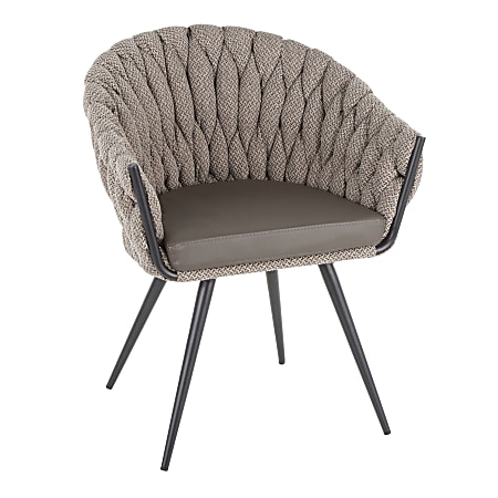 LumiSource Braided Matisse Chair, Black/Gray