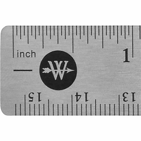 6 Inch and 15 Cm, Stainless Steel Ruler With Cork Non-slip Backing 