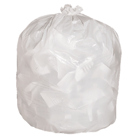 Genuine Joe 75% Recycled Heavy-Duty Contractor Trash Bags, 13 Gallons, 24" x 31", White, Box Of 150