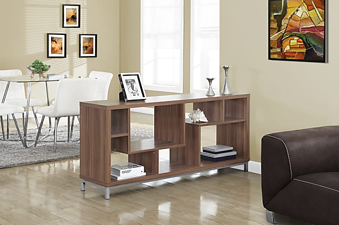 Monarch Specialties Open-Concept TV Stand For TVs Up To 60", 28"H x 60"W x 16"D, Walnut