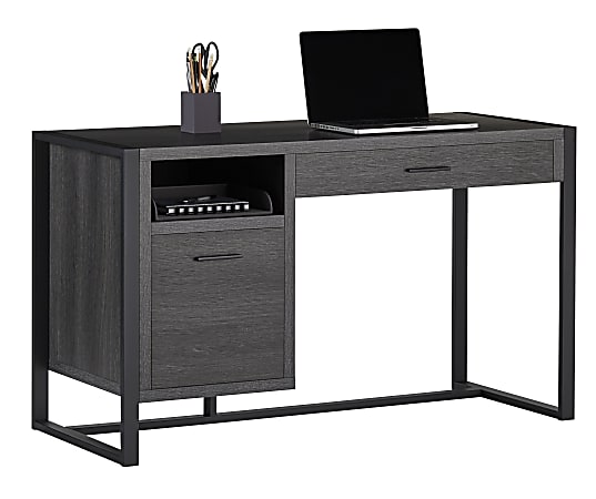 RealSpace 2 Drawers DeJori Wood 51 Inch W Writing Desk (Charcoal)
