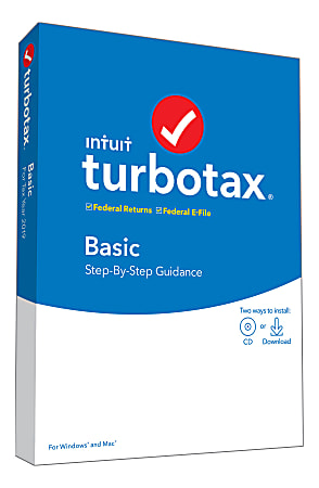 Intuit® TurboTax® 2019, Basic Federal Efile, For PC/Mac®