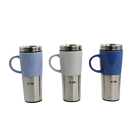 Mr. Coffee Traverse 16 oz. Red, Blue and Green Stainless Steel and