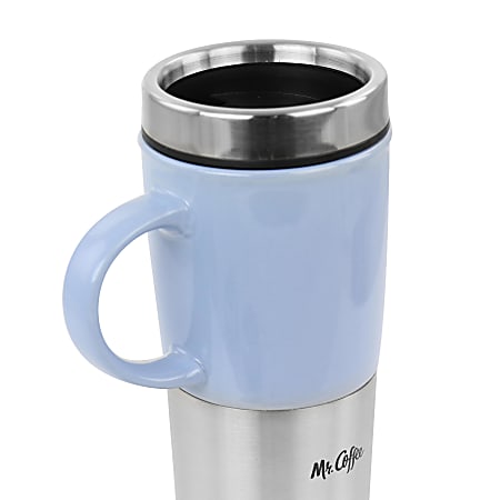 Mr. Coffee Travertine Travel Mug Set, 16 Oz, Assorted Colors