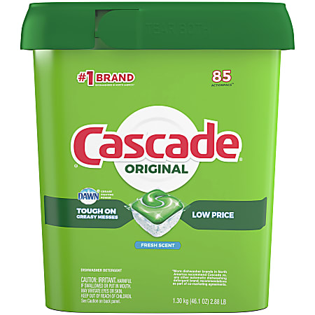 Cascade ActionPacs Dishwasher Detergent Pods Fresh Scent Pack Of 85 -  Office Depot