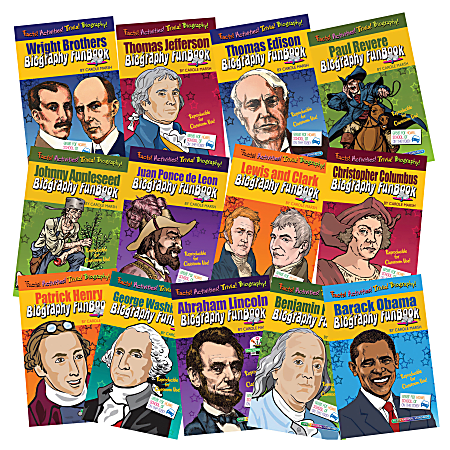 Gallopade Presidents, Explorers and Inventions Set, Set of 13 Books