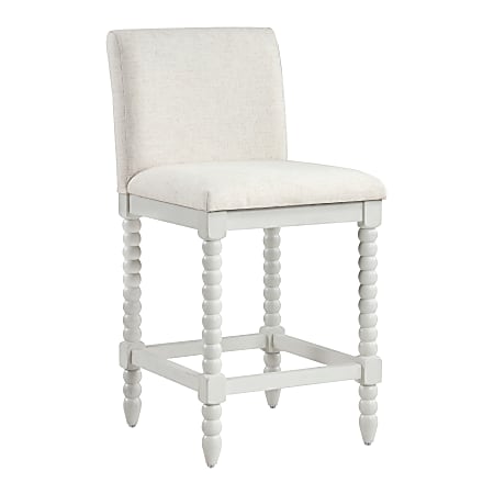 Office Star Kaylee Counter Height Spindle Counter Stool, Linen/Antique White